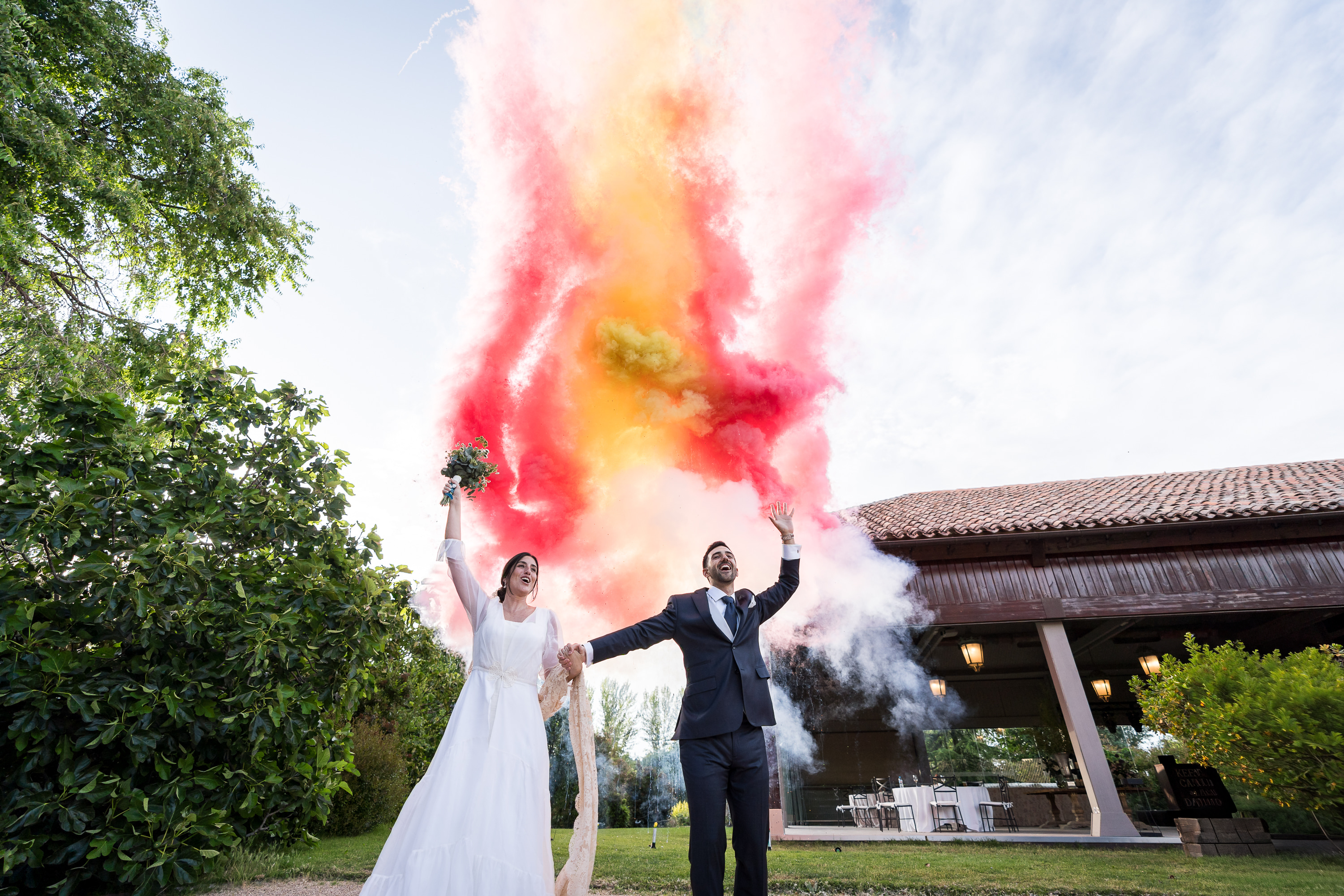 Humo aereo en pista de baile