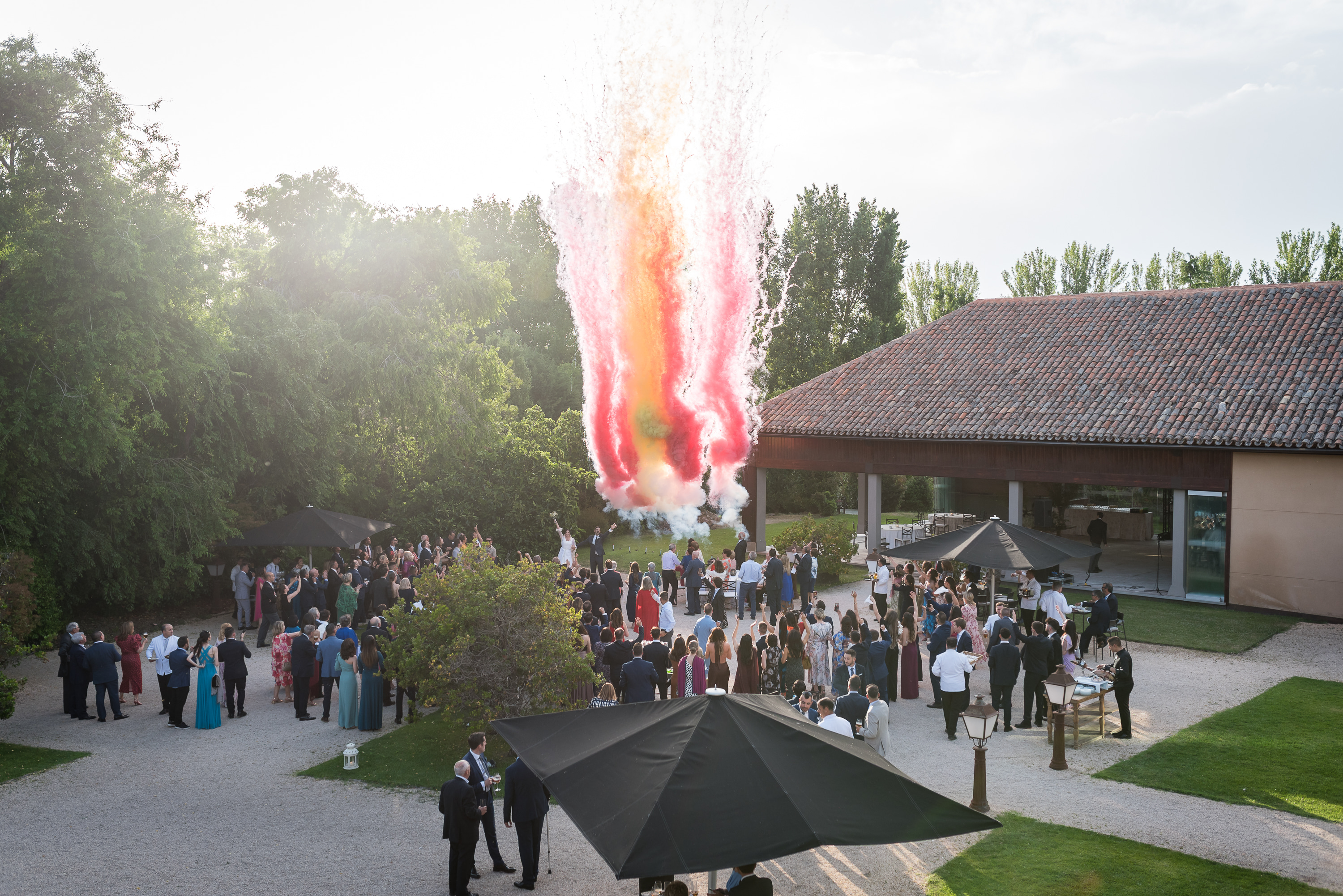 Humo aereo en escenario