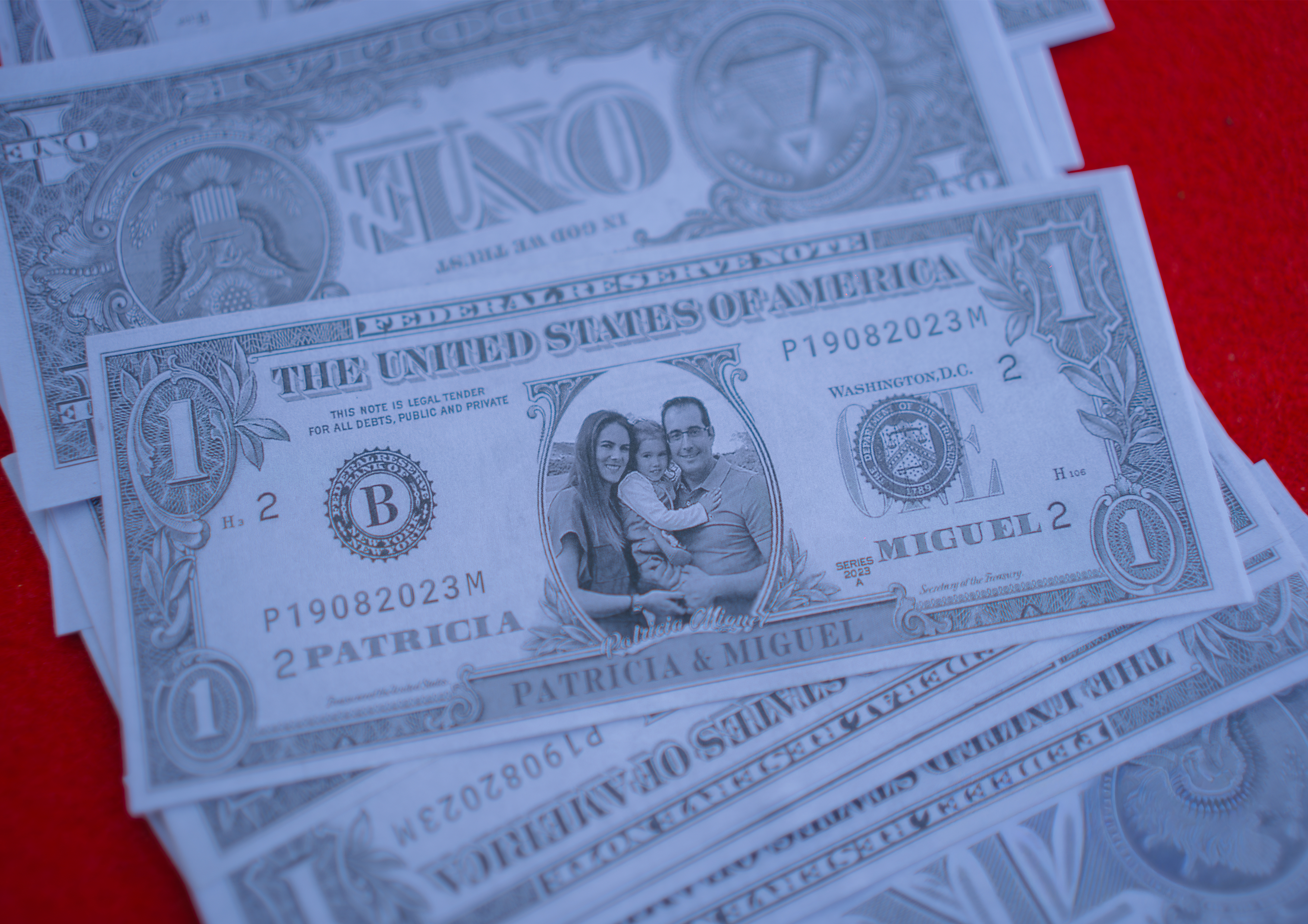 Detalle del billete personalizado